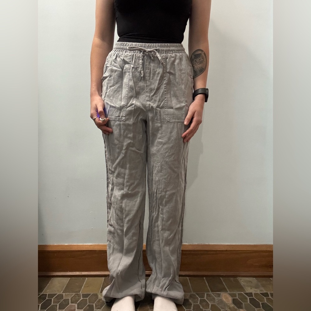 Gray Linen Pants